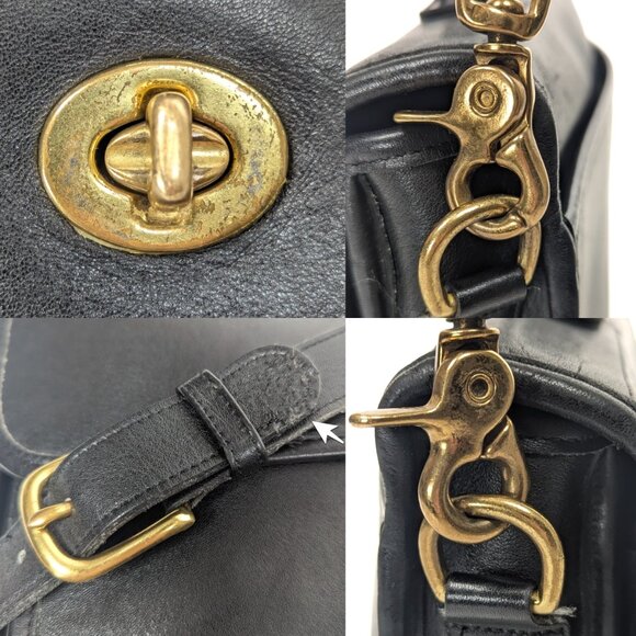 COACH USA Vintage Black Leather Briefcase Shoulder Bag - Made in USA - Picture 8 of 16